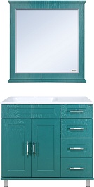 Misty Мебель для ванной Купер 90 L 4 ящика бирюзовая – фотография-1